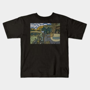 Abstract Somerset Landscape England Kids T-Shirt